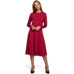 Dámské Denní šaty Stylove v tmavě červené barvě z viskózy ve velikosti XXL pod kolena ve slevě plus size 