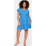 Dámské Letní šaty Trendyol v modré barvě z polyesteru ve velikosti XXL ve slevě 