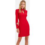 Dámské Mini šaty Trendyol v červené barvě v elegantním stylu z polyesteru ve velikosti 10 XL s dlouhým rukávem ve slevě 