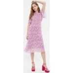 Dámské Šaty s potiskem Trendyol v růžové barvě v ležérním stylu s květinovým vzorem z polyesteru ve velikosti 9 XL s krátkým rukávem ve slevě 