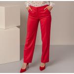 Dámské Elegantní kalhoty v červené barvě v elegantním stylu z viskózy ve velikosti 10 XL 