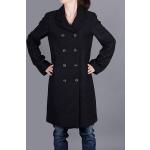 Dámské Klasické kabáty Armani Jeans v černé barvě v elegantním stylu z vlny ve velikosti XL 