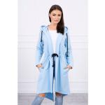 Dámské Kabáty s kapucí v modré barvě ve velikosti L 