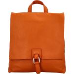 Dámské Městské batohy Delami Vera Pelle v oranžové barvě v elegantním stylu 