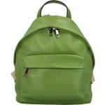 Dámské Městské batohy Delami Vera Pelle v zelené barvě s vnější kapsou 