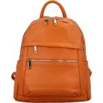 Dámské Kožené batohy Delami Vera Pelle v oranžové barvě v elegantním stylu z kůže s motivem Top Model 