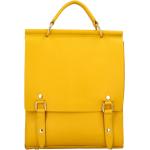 Dámské Městské batohy Italy v žluté barvě v elegantním stylu z hovězí kůže s nýty 
