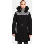 Dámské Zimní kabáty Kilpi v černé barvě prošívané z kožešiny ve velikosti XL 
