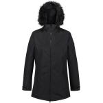 Dámské Zimní kabáty Regatta Nepromokavé v černé barvě z umělé kožešiny 