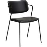 Designové židle v černé barvě v minimalistickém stylu z koženky čalouněné 