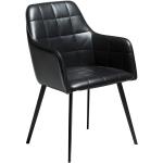 Designové židle v černé barvě ve vintage stylu z koženky s loketní opěrkou 