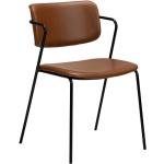 Designové židle v hnědé barvě v minimalistickém stylu z koženky čalouněné 