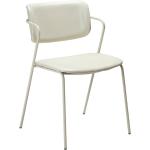 Designové židle v bílé barvě v minimalistickém stylu z koženky čalouněné 