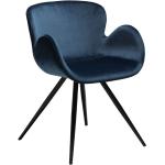 Designové židle v modré barvě v elegantním stylu ze sametu 