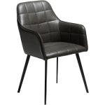 Designové židle v tmavě šedivé barvě z koženky s loketní opěrkou 