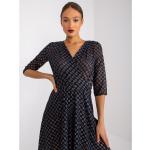 Dark blue evening dress with 3/4 sleeves by Kamil