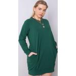Dámské Mikinové šaty FashionHunters v zelené barvě v ležérním stylu z bavlny ve velikosti 3 XL ve slevě plus size 