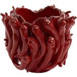 Vázy v červené barvě z keramiky 