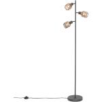 Designová stojací lampa černá se zlatým 3-světlem - Noud