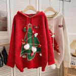 Nová kolekce: Dámské Vánoční svetry v červené barvě ve velikosti Oversize s vysokým krkem vánoční 
