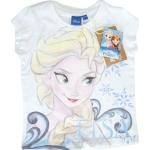 Dětská trička s potiskem v bílé barvě ve velikosti 4 roky s motivem Ledové království Elsa ve slevě 