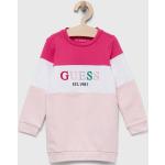 Dětské šaty Dívčí v růžové barvě z bavlny ve velikosti 7 let od značky Guess z obchodu Answear.cz 