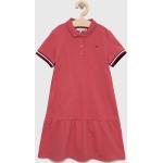 Dětské šaty Dívčí v růžové barvě z bavlny ve slevě od značky Tommy Hilfiger z obchodu Answear.cz 