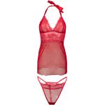 Dámské Erotické komplety DKaren v růžové barvě romantické z polyesteru ve velikosti XXL ve slevě plus size 