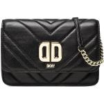 Dámské Designer Messenger tašky přes rameno DKNY v černé barvě z kůže ve slevě 