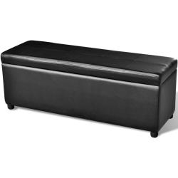 Dlouhá lavice s úložným prostorem - dřevěná | černá