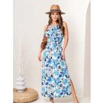 Dámské Letní šaty v modré barvě v ležérním stylu ve velikosti L plus size 