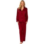 Dámská  Pyžama DKaren v bordeaux červené v moderním stylu z polyesteru ve velikosti XXL s dlouhým rukávem plus size 