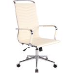 Kancelářské židle DMQ v bílé barvě v elegantním stylu prošívané z koženky s kolečky s motivem Lexus 