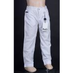Dětské kalhoty Dolce&Gabbana D&G v bílé barvě z bavlny 
