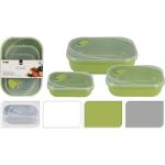 Kuchyňské potřeby v zelené barvě z plastu stohovatelné 3 ks v balení 