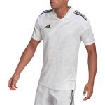 Pánské Fotbalové dresy adidas v bílé barvě ve velikosti XXL s krátkým rukávem ve slevě plus size 