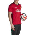 Nová kolekce: Pánské Sportovní oblečení adidas v červené barvě v minimalistickém stylu ve velikosti 3 XL s motivem Manchester United ve slevě plus size 