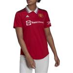 Dámské Sportovní oblečení adidas v červené barvě v minimalistickém stylu ve velikosti L s motivem Manchester United ve slevě 