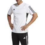 Pánské Fotbalové dresy adidas Tiro 23 v bílé barvě z polyesteru ve velikosti XXL s krátkým rukávem ve slevě plus size 