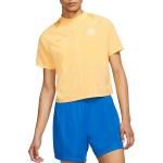 Dámské Fotbalové dresy Nike Prodyšné v žluté barvě v moderním stylu z polyesteru ve velikosti XS s krátkým rukávem ve slevě 