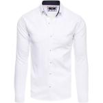 Pánské Košile s dlouhým rukávem DSTREET v bílé barvě z bavlny ve velikosti L s dlouhým rukávem ve slevě 