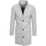 Pánské Klasické kabáty DSTREET v šedé barvě z bavlny ve velikosti M ve slevě na zimu 