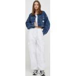 Dámské Designer Džínové bundy Calvin Klein Jeans v modré barvě z bavlny ve velikosti L 