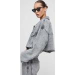 Dámské Džínové bundy HUGO v šedé barvě z bavlny ve velikosti S udržitelná móda 