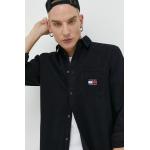 Pánské BIO Džínové košile Tommy Hilfiger v černé barvě z bavlny ve velikosti M ve slevě 