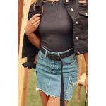Dámské Mini sukně Fasardi v tyrkysové barvě z džínoviny ve velikosti M mini ve slevě 