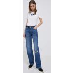 Dámské Designer Straight Fit džíny Calvin Klein Jeans v modré barvě z bavlny šířka 30 délka 32 ve slevě 