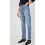 Dámské Designer Džíny s vysokým pasem Calvin Klein Jeans v modré barvě mom z bavlny šířka 29 délka 32 