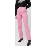 Dámské Straight Fit džíny Guess v růžové barvě z bavlny 