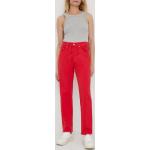Dámské Straight Fit džíny LEVI´S 501 v červené barvě z bavlny šířka 27 délka 28 